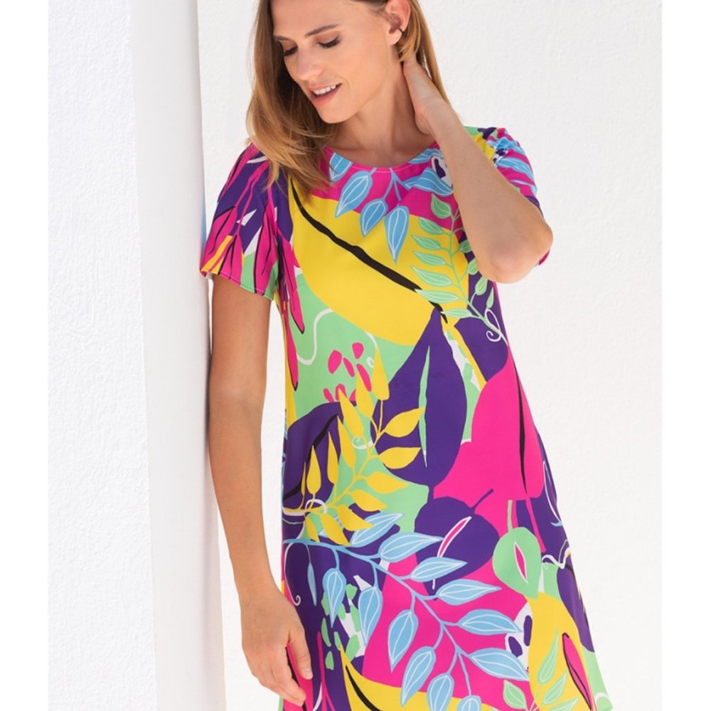 Bleu D'Azur Floral Shift Dress